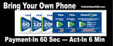 BYOP = Tracfone By T-Mobile $35 Talk, Text & Data Plan - Smartphone Only 750 MINS, 1000 TXT, 1 GB DATA + sim card + new number